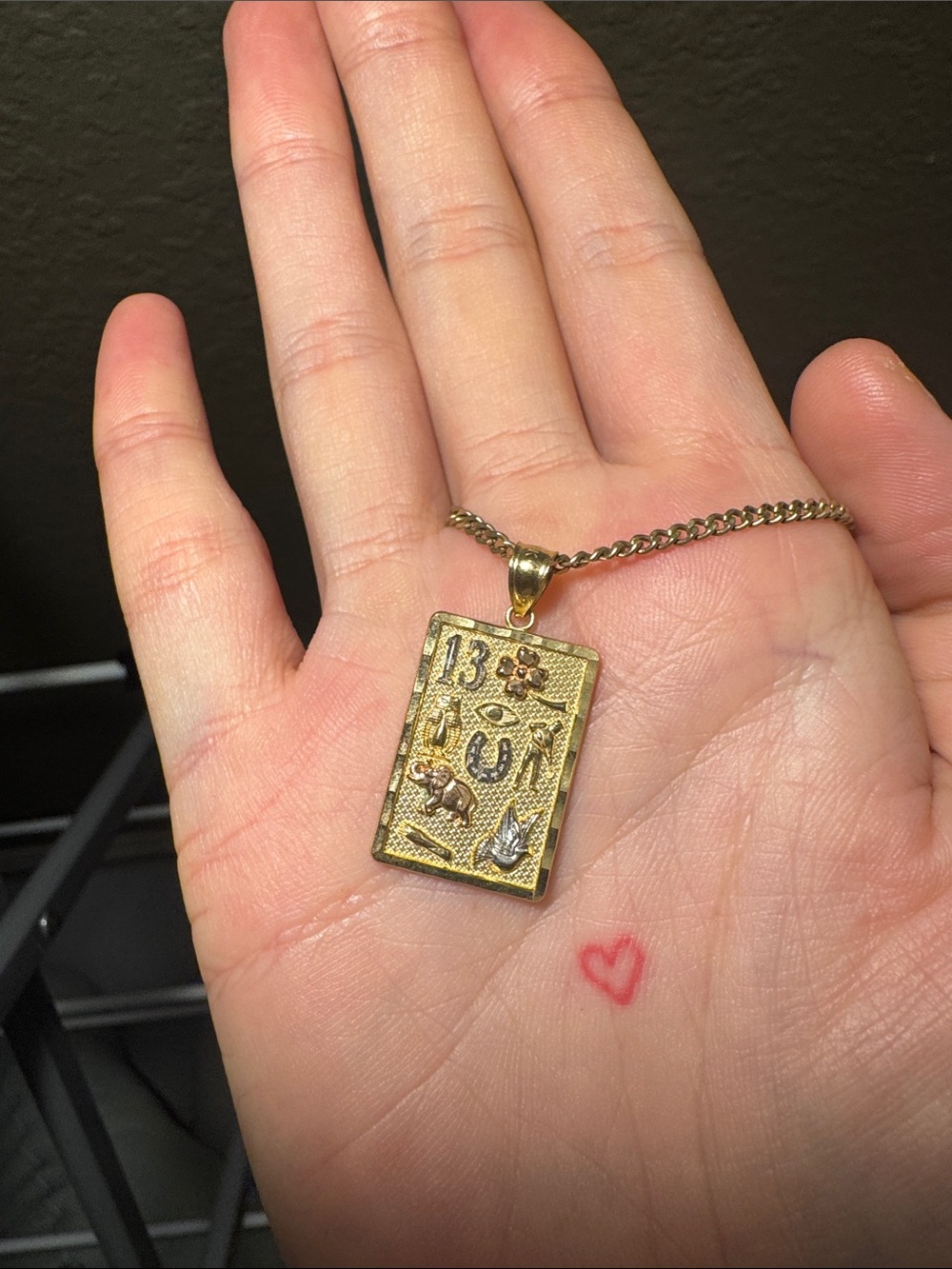 14k Solid Gold Lucky Charm Pendant